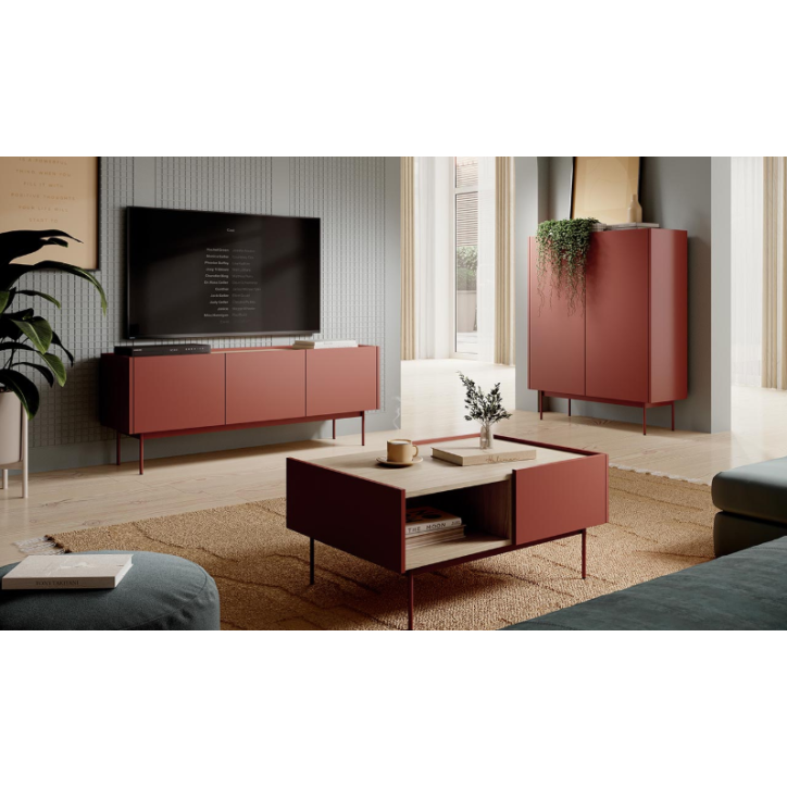 Ensemble meuble TV Couleur Céramique Rouge